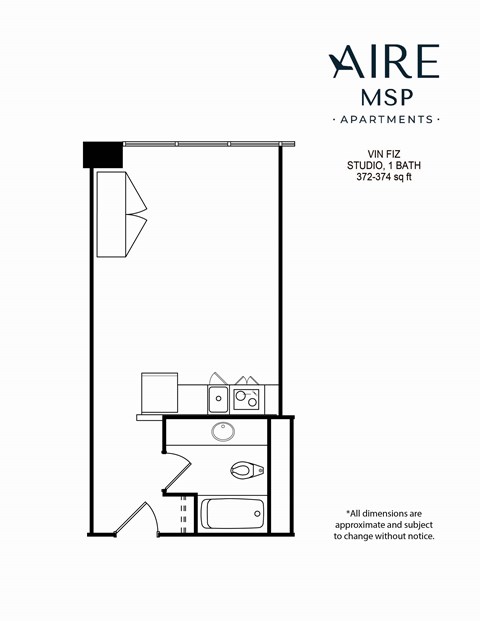 AireMSP_Vin Fiz_studio_372-374sf floor planat Aire MSP Apartments, Minnesota, 55425